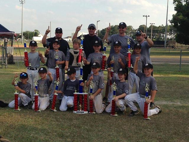 Photo: Congrats to the 9U Sandlot Black Sox who won 1st Place in the 4th of July Firecracker Showdown. It was a double elimination tournament. They played 8 games in three days and finished 7-1 and won the championship game 10-9.  The Sandlot Black Sox are holding ongoing tryouts through the rest of the summer. We have several spots open for the fall double-header league. Call 713.256.1866 to inquire.